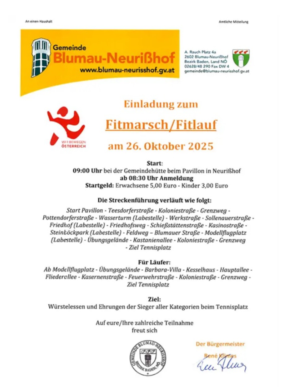 Fitmarsch 2025 – Ziel beim Tennisplatz!